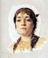 Frank Duveneck - Head of an Oriental Woman